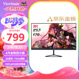 优派27英寸 2K高清 170Hz IPS 电竞显示器 1ms低蓝光电脑屏幕HDR 满血小金刚 外接显示屏VX2758-2K-PRO