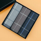 IFSONG美宋男手帕纯棉擦汗复古手绢吸汗方巾三条装手帕男送长辈 礼盒装 绅士款3条（PGZH059）