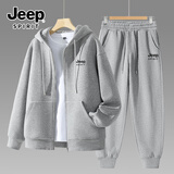 JEEP SPIRIT吉普套装男秋季潮流宽松男士运动休闲两件套跑步透气卫衣外套裤子