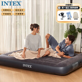 INTEX双人加大内置枕头充气床垫家用加厚户外帐篷垫折叠床 64143N