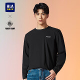 海澜之家（HLA）长袖T恤男秋季POWER YOUNG字母印花长袖打底衫男 黑色39 L 175/92A 推荐137~150斤