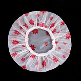 玥桦5个装厚防水浴帽成人沐浴帽女洗澡头套一次性厨房炒菜油烟帽子 浴帽五个【粉小花】