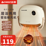志高（CHIGO）居浴两用壁挂式暖风机家用浴室IPX4级防水电暖气石墨烯速热卫生间免打孔电暖器加热神器2024冬季 遥控款【石墨烯】