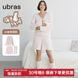 ubras【虞书欣同款】兔绒绒开襟家居服套装厚款女加绒睡衣冬季女 【长袖短裤套装】粉晨色 M