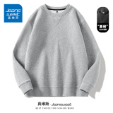 真维斯（Jeanswest）重磅圆领三角卫衣男女生春秋2024款宽松中性风米咖色打底衫外套男 灰(ZS纯色) XL