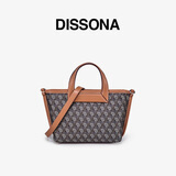 DISSONA迪桑娜折耳包女包幸运锦囊老花单肩包手提包托特 棕色 - 小号