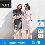 森马（Semir）连衣裙女圆领收腰弹力针织裙2025夏刺绣休闲短裙辣妹109325114001