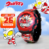 超级飞侠儿童玩具发光手表电子表生活防水生日礼物 奥特曼系列-炫酷红