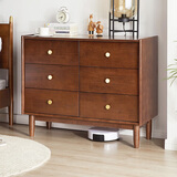 艺柳园实木九斗柜简约六斗柜复古五斗室床尾储物柜客厅收纳电视边柜斗橱 六斗柜【胡桃色】