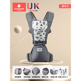科巢婴儿腰凳多功能坐凳孩子抱娃神器前后两用式宝宝背带轻便四季 【腰凳】莫奈灰-送口水巾