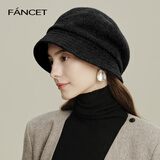凡饰（FANCET）羊毛渔夫帽女秋冬优雅贝雷帽显脸小保暖圆顶盆帽生日礼物送长辈