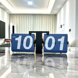 浅檬复古自动翻页钟表闹钟客厅座钟学生桌面机械时钟台钟元旦送礼物 超大字体款-蓝页