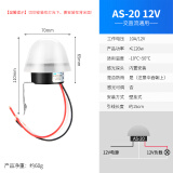 多高光控开关天黑全自动亮路灯光感光敏光线220V12V感应感光控制器 AS-20（电压12V）