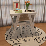 乐系（LEXI） 阳台小桌椅新中式组合休闲桌藤椅网红桌子实木茶桌椅 实木大方桌三件套-白色-升级款