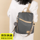 晴碧琳双肩包女背包时尚包包女包旅游休闲通勤轻便旅行多功能布 灰色丨时尚双肩包