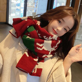 缔晶麋鹿围巾女秋冬季2025新款围脖生日礼物送女友闺蜜保暖红色披肩 A731-雪花麋鹿围巾-礼盒装