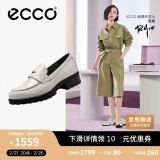 爱步（ECCO）乐福鞋女 经典厚底百搭英伦风皮鞋 摩登女鞋490013 石灰色36