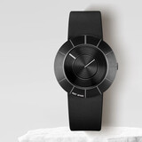 三宅一生三宅一生手表男黑表盘皮革表带情侣简约时尚石英女士手表SILAN004
