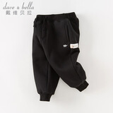 戴维贝拉（DAVE＆BELLA）童装秋冬女童裤子男童加绒裤儿童棉裤冬季运动裤宝宝保暖长裤冬裤 黑色DB4237140-N 120 cm（建议身高110-120cm）