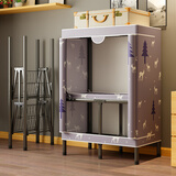 碧桃园衣柜简易加粗全钢架免安装折叠布衣柜加厚布艺加固挂衣收纳衣橱 85CM-麋鹿