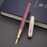 英雄（HERO） 钢笔 E609美工弯尖 铱金日常书写书法练字三年级中小学男女墨水笔 陈酒红 简装 M美工尖