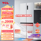 TCL 超薄零嵌系列520L十字四开门超薄嵌入式大容量家用白色电冰箱一级变频底部散热双循环R520T9-UQ