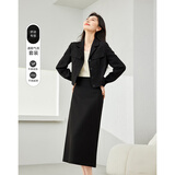 梵希蔓黑色西装套装女2025春新款简约通勤高级感短款小西服两件套 M5879 黑色 M