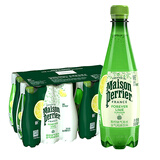 Perrier法国进口巴黎水气泡水Perrier含气天然矿泉水整箱罐装 500ml青柠味*1箱