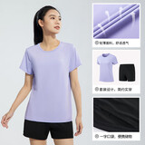 361°运动套装女夏季新款跑步休闲短袖短裤两件套瑜伽服662414001H-4