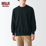 无印良品（MUJI） 男式 紧密编织毛圈运动衫男士男生秋装套头长袖卫衣潮流ABG03A2A 黑色 S （165/84A）