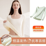 都市丽人保暖上衣内衣女士加厚加绒德发热无痕秋衣秋上新秋冬打底衫 裸肌肤【单件上衣】 M