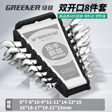 绿林（GREENER）双开口扳手工具家用套装呆扳手套装工具8件6mm-23mm固定汽车修理