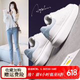 奥古狮登小白鞋女2025新款百搭休闲白色板鞋子女军训运动鞋女舒适轻便女鞋 10216浅蓝【四季款】 38