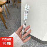 勺子ins高颜值筷子勺子套装三件套叉子套盒学生单人餐具收纳盒 叮当猫筷子无盒