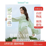 茵曼莱赛尔天丝女装轻薄衬衫2025夏季新品衬衣上衣 开衩版-清水绿 S