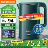 苏泊尔（SUPOR）【国家补贴】电水壶热水壶 1.5L全钢无缝电热水壶 304不锈钢烧水壶 一键保温恒温  SW-15T101B