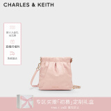 CHARLES&KEITH迷你菱格流浪包单肩斜挎双肩包包女包生日礼物新年礼CK2-60782390 粉红色Pink S