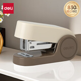 得力（deli）(deli) 迷你小号订书机 学生办公轻巧便携 马卡龙色订书机/装订器/订书器 棕