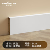斯沃森（SWARSON） 番龙眼实木踢脚线纯实木地脚线烤漆白色木质地角线墙角贴客厅 高6cm*厚1.2cm踢脚线-纯白