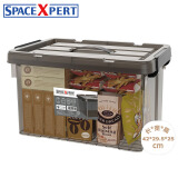 SPACEXPERT 衣物收纳箱塑料整理箱20L透茶色 1个装 带提手