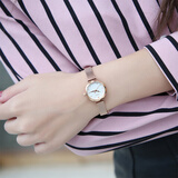 聚利时（Julius）手表女韩版简约时尚圆盘百搭石英学生女士手表金带白盘JA-829C