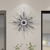 普朵钟饰 HOME DECOR挂钟客厅家用极简创意时尚现代钟表简约大气艺术装饰时钟 银黑色加大号：75cm