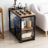 米客米家（MIKEMIJIA）边几茶水柜家用沙发小茶几现代简约角几小桌子阳台简易小茶桌边柜 【加粗|黑架】橡木色60*30*68cm