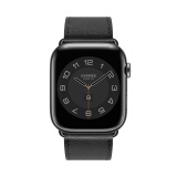 Apple Watch Hermès Series 8 GPS+蜂窝款45毫米深空黑色不锈钢配宙斯深空黑单圈表带eSIM手表 爱马仕