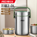 爱仕达（ASD） 保温提锅 304不锈钢大容量真空保温三层成人上班学生便携便当盒 真空保温 2L