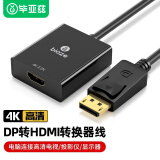 毕亚兹 DP转HDMI转换器线 4K高清DisplayPort公对母转接头 笔记本电脑台式机显卡接电视显示器投影仪 ZH36黑