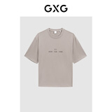 GXG男装 多色字母图案短袖T恤 夏季新品G24X442027 卡其色 S
