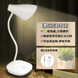 泰格信（TAIGEXIN） 学生小台灯可充电护眼灯宿舍led学习灯大容量超长续航卧室书桌灯 暖白光6w 三档调光 配充电线