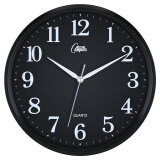 康巴丝（Compas）挂钟时尚卧室客厅办公时钟日历挂表简约创意石英钟表 黑色C2246直径28cm