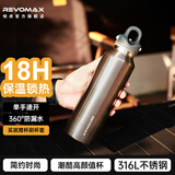 REVOMAX锐虎保温杯男女士不锈钢高颜值水杯大容量便携户外骑行运动杯子 【316L内胆】摩天灰592ml